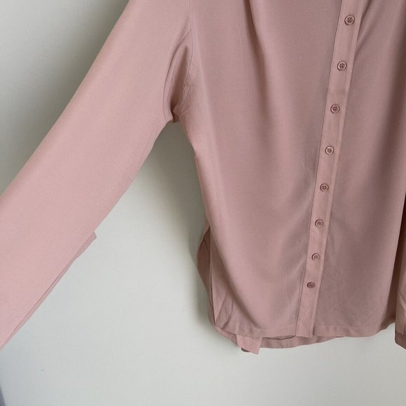 Byron Lars Beauty Mark Blush Pink Off the Shoulder Georgette Blouse - Picture 5 of 6